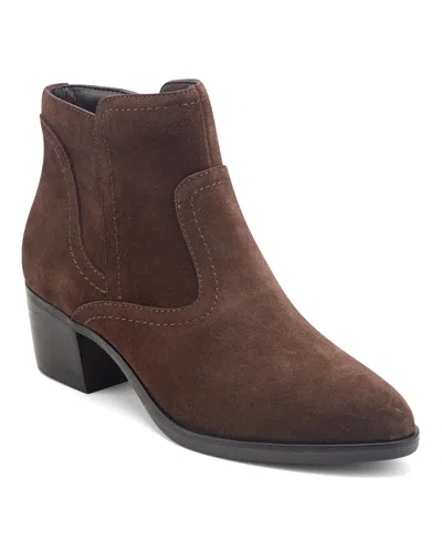 Easy Spirit Women's Haya Eflex Block Heel Booties In Brown