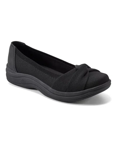 Easy Spirit Women's Heidy Knit Slip-on Flats In Black