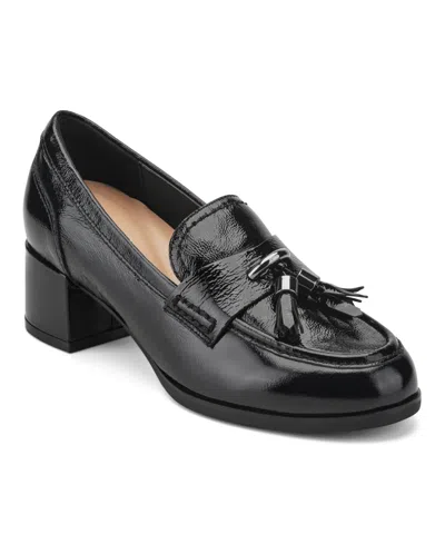 Easy Spirit Women's Irelyn Block Heel Dress Loafers In Black Patent Leather