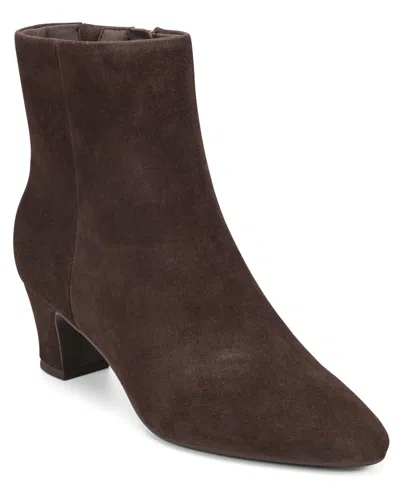 Easy Spirit Women's Isra Eflex Tapered Block Heel Dress Booties In Brown