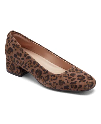 Easy Spirit Women's Jain Eflex Low Block Heel Pumps In Brown