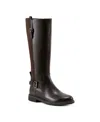 Easy Spirit Jema Womens Zipper Leather Knee-high Boots In Dark Brown Leather