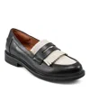 Easy Spirit Jett Fringe Penny Loafer In Black,ivory Leather
