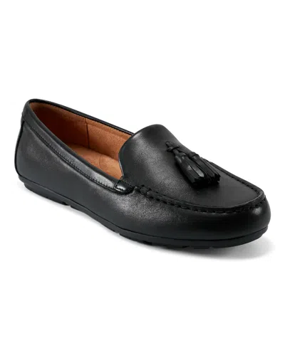 Easy Spirit Women's Joandra Tassel Eflex Slip-on Loafers In Black Leather