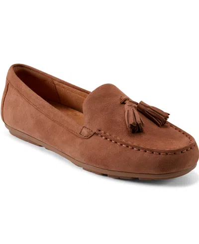 Easy Spirit Women's Joandra Tassel Eflex Slip-on Loafers In Brown Suede