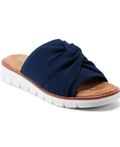Easy Spirit Women's Josy Eflex Lightweight Knotted Sandals In Dark Blue