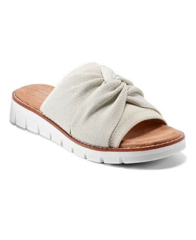 Easy Spirit Women's Josy Eflex Lightweight Knotted Sandals In Ivory,silver