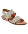 Easy Spirit Women's Lana Double Band Flat Slingback Sandals In Black,beige