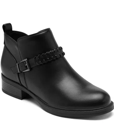 Easy Spirit Women's Lannie Buckle Strap Block Heel Booties In Black