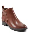 Easy Spirit Lorand 3 Womens Faux Leather Zipper Booties In Cognac