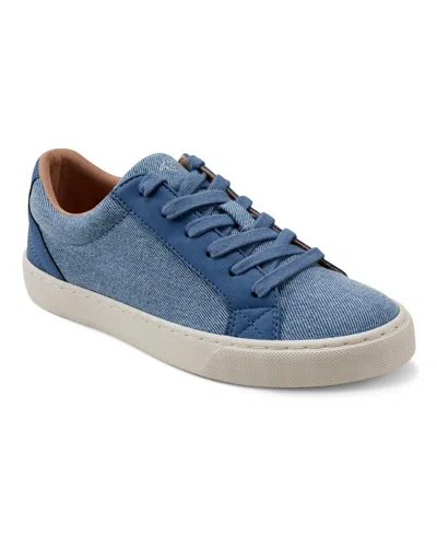 Easy Spirit Women's Lorna Lace-up Casual Round Toe Sneakers In Blue Denim Multi - Textile,manmade