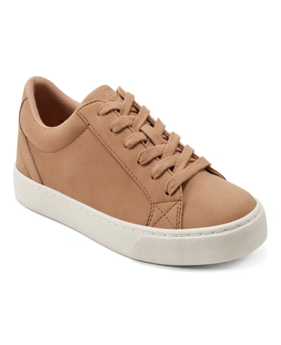 Easy Spirit Women's Lorna Lace-up Casual Round Toe Sneakers In Brown - Manmade