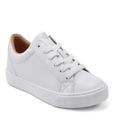 Easy Spirit Women's Lorna Lace-up Casual Round Toe Sneakers In White - Faux Leather