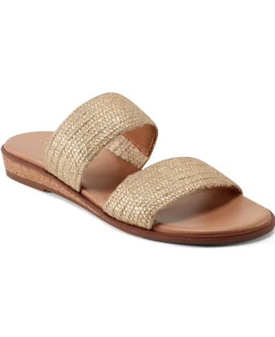 EASY SPIRIT WOMEN'S LOYAL WOVEN DOUBLE BAND SLIP-ON SANDALS