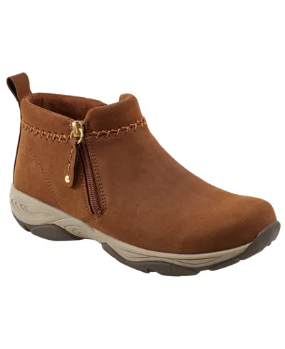 Easy Spirit Women's Madra Side Zip Water Repellent Booties In Brown