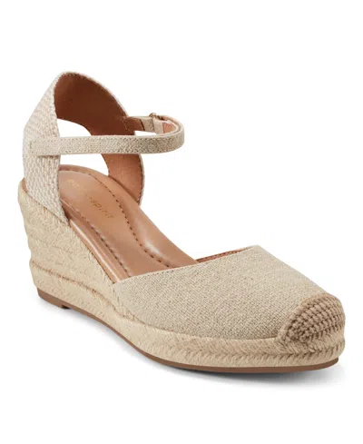 Easy Spirit Women's Makaylie Closed Toe Wedge Sandals In Natural,gold Multi