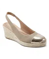 Easy Spirit Margie Womens Espadrilles Closed Toe Slingback Sandals In Natural,gold