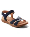 Easy Spirit Women's Minny Round Toe Casual Flat Sandals In Navy,light Blue