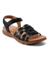 Easy Spirit Marlene Quarter Strap Sandal In Black Leather