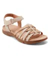 Easy Spirit Women's Marlene Woven Flat Sandals In Cream,natural Leather