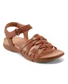 Easy Spirit Marlene Quarter Strap Sandal In Medium Brown Leather