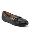 Easy Spirit Women's Wendy Block Heel Casual Slip-on Loafers Women's Shoes In Black Smooth Leather