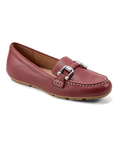 Easy Spirit Women's Megan Slip-on Round Toe Casual Loafers In Red Leather