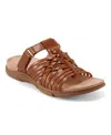 Easy Spirit Mindi Slide Sandal In Cognac Leather