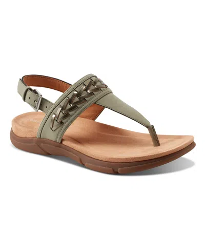 Easy Spirit Women's Monte Woven T-strap Flat Sandals