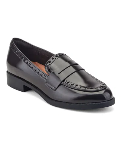 Easy Spirit Women's Ori Block Heel Penny Loafers In Dark Brown