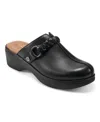 Easy Spirit Penelope Womens Round Closed Toe Clogs In Black Leather