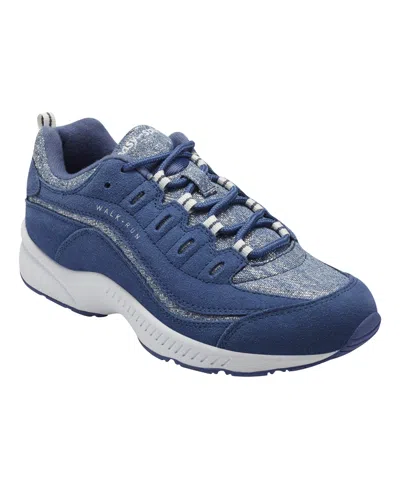 Easy Spirit Women's Romy Lightweight Easy-on Walking Shoes In Blue,silver