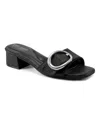Easy Spirit Women's Roxana Eflex Buckle Block Heel Sandals In Black Raffia