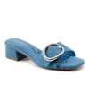 Easy Spirit Women's Roxana Eflex Buckle Block Heel Sandals In Blue Denim