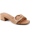 Easy Spirit Roxana Block Heel Sandal In Caramel Raffia