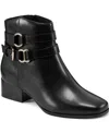 Easy Spirit Women's Sarafina Eflex Block Heel Dress Booties In Black Leather