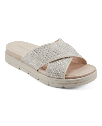 Easy Spirit Women's Stacy Casual Slip-on Round Toe Sandals In Light Natural
