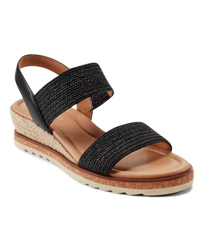 Easy Spirit Women's Susana Slingback Wedge Sandals In Black