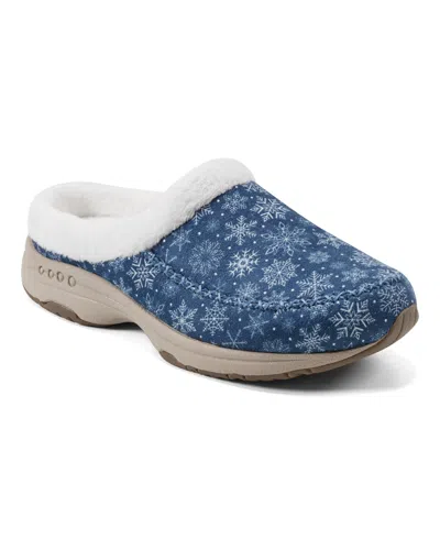 Easy Spirit Women's T-slip Clogs In Blue,white Snowflake