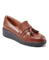 Easy Spirit Womens Two Tone Manmade Loafers In Cognac