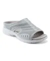 Easy Spirit Women's Traciee Lightweight Flat Easy-on Sandals In Grey,silver Knit