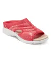 Easy Spirit Women's Traciee Lightweight Flat Easy-on Sandals In Bright Coral Sequin