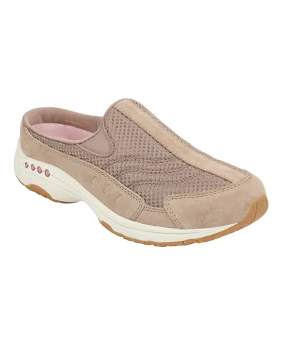 Easy Spirit Women's Travel Time Slip-on Walking Mules In Brown