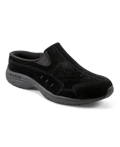 Easy Spirit Women's Travel Time Slip-on Walking Mules In Black