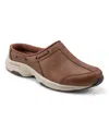 Easy Spirit Travel Port 3 Womens Faux Leather Slip On Mules In Cognac