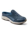 Easy Spirit Travel Time 730 Womens Animal Print Leather Slip-on Sneakers In Pearlized Blue Leopard Multi