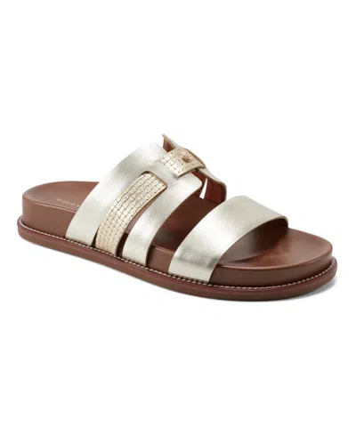 Easy Spirit Women's Trevin Slip On Casual Flat Sandals In Gold
