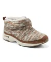 Easy Spirit Women's Trippin Cozy Ankle Booties In Brown Knit Multi
