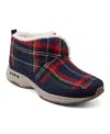 Easy Spirit Women's Trippin Cozy Ankle Booties In Navy,red Plaid Multi