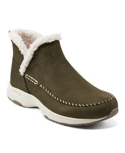 Easy Spirit Women's Tuva Cozy Pull-on Boots In Olive Green
